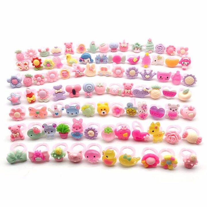 ANGCHI Cartoon Candy Color Acrylic Resin Kid Toys Resin Rings Fashion