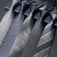 High-end ZARAˉ Mens formal wear striped tie business casual gray silver zipper style workplace banquet fashion gentleman all-match trendy