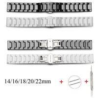 สร้อยข้อมือนาฬิกาเซรามิก 14mm 16mm 18mm 20mm 22mm Watchband White Black Ceramic Strap universal Wristwatches Band