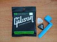 เซ็ทสุดคุ้ม !! สายกีต้าร์ Gibson โปร่ง 010 + ที่หมุนลูกบิด แถม ปิ๊ก 2