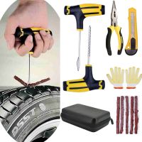 Car Tire Repair Kit Studding Tool Set Auto Motorcycle Tire Puncture Repair Kit Tubeless Tyre Puncture Plug Tire Repair Tools Tire Repair ToolsTires  T