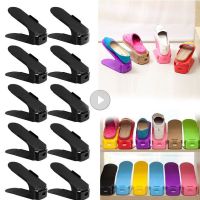 【YF】 Double-layer Shoe Shelf Organizer Plastic Rack Space Saving Footwear Storage Adjustable Simple Dust