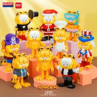 Balody Blok Mini Kartun Ajaib Garfield Kucing อนิเมะ Figur Koleksi Mainan DIY Batu Bata Untuk An-An Hadiah An Perempuan 18133