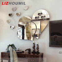 LIZHOUMIL สติกเกอร์ติดผนังผิวกระจก3D น่ารักรูปหัวใจทำมือศิลปะประดับผนังตกแต่งบ้านเครื่องประดับติดผนังกันน้ำ