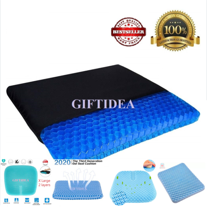 Gel Seat Cushion Double Layer Egg Gel Chair Cushion Office Breathable with  Non-Slip Cover for Pressure Relief, Cushion for Pain Relief, Seat Cushion  for The Car,Wheelchair, Durable,Portable 
