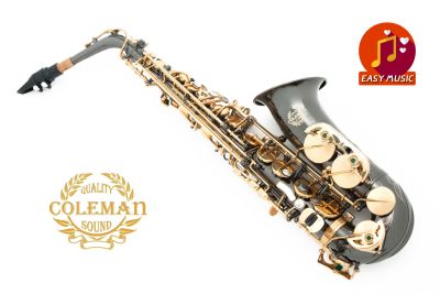 แซกโซโฟน Saxophone Alto Coleman CL-338A Black Nickel Gold Bell