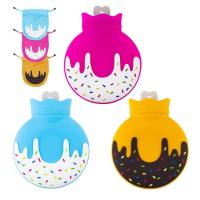 Small Hot Water Bottle Warm Water Bag Hot Water Pack Warm Water Bottle with Cover Silicone Donut Water Pouch Mini Hot Water Bottle for Hot &amp; Cold Compress lovable