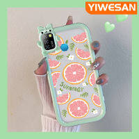 YIWESAN เคสสำหรับ Infinix Smart 5 Smart 6 Smart 7 Hot 10 Lite เคสการ์ตูนน่ารักสีชมพูฤดูร้อนมะนาวมีขอบเคสโทรศัพท์โปร่งใสสัตว์ประหลาดน้อยเลนส์กล้องถ่ายรูปกันกระแทกเคสกันกระแทก