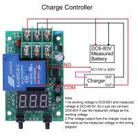 รีเลย์ DC6-80V ตัวควบคุมสวิตช์โมดูลตรวจจับจอมอนิเตอร์การจ่ายไฟชาร์จพร้อมเคสแสดงผลแบบดิจิตอลชิ้นส่วนวงจรไฟฟ้าที่วัดได้ DC0-99.9V