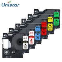 Unistar 6ชิ้น53713เข้ากันได้กับ Dymo สำหรับ D1เครื่องพิมพ์ฉลากเทป53713 53715 53716 53718ชุดคอมโบ53719ริบบิ้นฉลาก24มม.