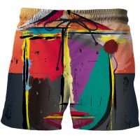 New Art Graffiti Graphics 3d Print Summer Mens Shorts Quick Dry Swimming Shorts Oversized Casual Beach Pants Trend Men Clothing