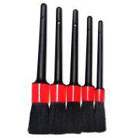 Car Exterior Interior Detail Brush 5PCS Boar Hair Bristles Brush for Car Cleaning Auto Detail Tools Dashboard Cleaning Brush Windshield Wipers Washers