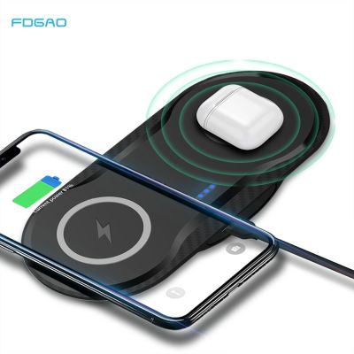 40W Fast Wireless Charger 2 in 1 Dual Seat Charging Pad Dock Station for iPhone 14 13 12 11 XS XR X 8 Airpods Pro Samsung S22