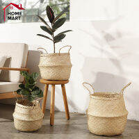 ตะกร้าไม้หวายแบบพับได้ มี 3 ขนาด กระถางต้นไม้ และของแต่งบ้านทั่วไป / Woven Wood Basket for home decor plant pot and laundry basket ideal for cosy homes and living room