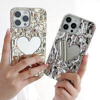 เคสโทรศัพท์ชุบโลหะด้วยไฟฟ้าหรูพร้อมกระจกสะท้อนความรักสำหรับ Iphone 14 13 12 11 Pro Max XR XS X 6S 7 8 Plus 14Plus 14Plus 14Promax ฝาหลังกันกระแทกแบบนิ่ม