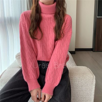 利7 สี อก 40-46 นิ้ว (พร้อมส่ง) เสื้อไหมพรม เสื้อคอเต่า กันหนาว รุ่น Sweater Woman AA1