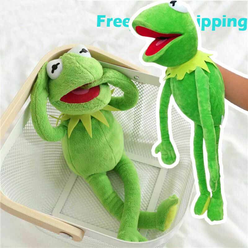30/60cm Eden Full Body Kermit the Frog Hand Puppet Memes Plush Doll Jim Henson 