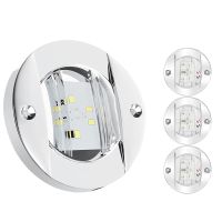 4Pcs Marine Boat Interior Lights,12V LED Boat Deck Courtesy Light 3Inch Round White 6 LED Stern Transom Anchor Light