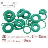 แหวนยาง O - Ring สีเขียวขนาด 5 มม . Od 16-35 มม . 10 ชิ้น 【QYUE】