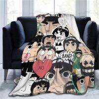 Funny Cartoon Animated Character Blanket Rock Lee Flannel Air-conditioning Quilt Portable Travel Home Office Stylish Shawl