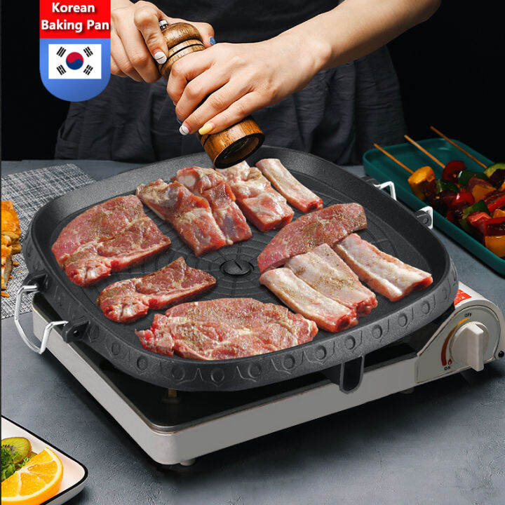 High Quality Korean Samgyeopsal Samgyupsal Stove Top Grill Pan Barbecue