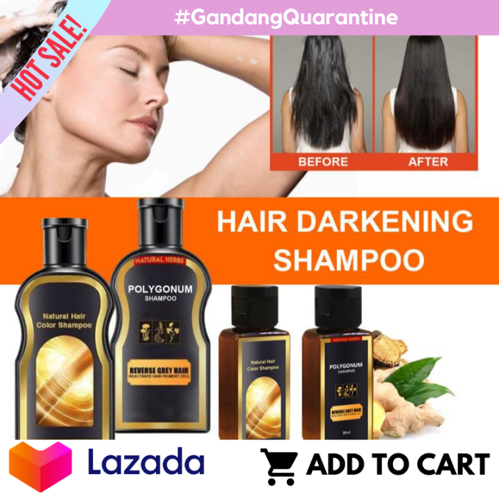 Natural Darkening Shampoo Permanent Black Hair Shampoo Ginger Coloring 