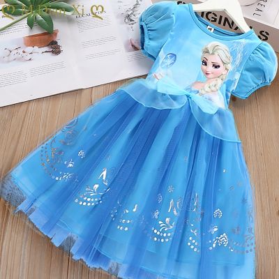 New Frozen Elsa Dress Girls Summer Dress Princess Cosplay Costume Dresses for Kids Christmas Birthday Fancy Party Vestidos