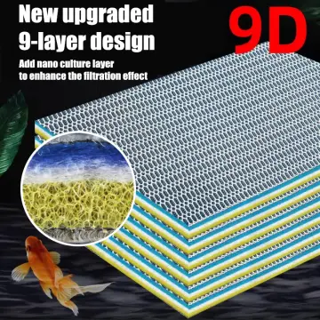 Aquarium Filter Sponge 8-Layer Fish Tank Skimmer Pond Filter Cotton  Accessories