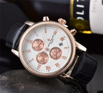 [Rose Gold Dial]  นาฬิกาควอตซ์สำหรับผู้ชายสายหนังนาฬิกาข้อมือผู้ชาย Casual Business Men S Watch 5สี