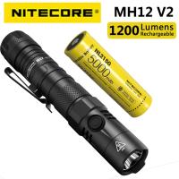 NITECORE MH12 V2 CREE XP-L2 V6 LED 1200 Lumens 21700 ไฟฉาย เชื้อเพลิงคู่ พร้อมแบตเตอรี่ 5,000 mAh