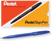 PENTEL Sign Pen S520-C  Blue ปากกาเมจิก เพนเทล ไซน์เพน หมึกสีน้ำเงิน (กล่อง/12ด้าม) ขนาดหัว 2.0 มม. ปากกาแบบสวมปลอก หมึกแห้งไว CCHAITIP STATIONERY เครื่องเขียน อุปกรณ์สำนักงาน ออฟฟิศ