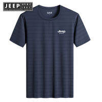 JEEP SPIRIT 1941 ESTD 2022เสื้อยืดผู้ชายแนวโน้มผ้าไหมน้ำแข็ง Quick Dry Breathable เหงื่อแขนสั้นกีฬาฤดูร้อนใหม่กีฬา