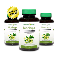 Herbal One Moringa 3x100 Capsules เฮอร์บัลวัน โมรินกา มะรุมแคปซูล 3x100 แคปซูล (Value Pack)