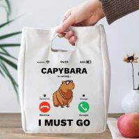 Capybara Tote Bags Women Cartoon Animal Insulation Lunch Bag Men Vintage Call Interface Portable Thermal Food Box Lunch Bags