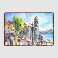 Collioure Town 01 Metal Sign Wall Cave Pub Garage Decoration Painting Décor Tin Sign Poster