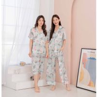 ชุดนอน Muslin pajamas  ชุดนอน  ซาติน Silk Satin ผ้านุ่มลื่น ใส่สบาย ( รุ่น T974,L974,K974)