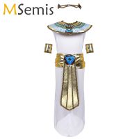 Ancient Egypt Egyptian Pharaoh Cleopatra Princess Dresses for Children Halloween Costumes Girl Kids Role Play Cosplay Clothing