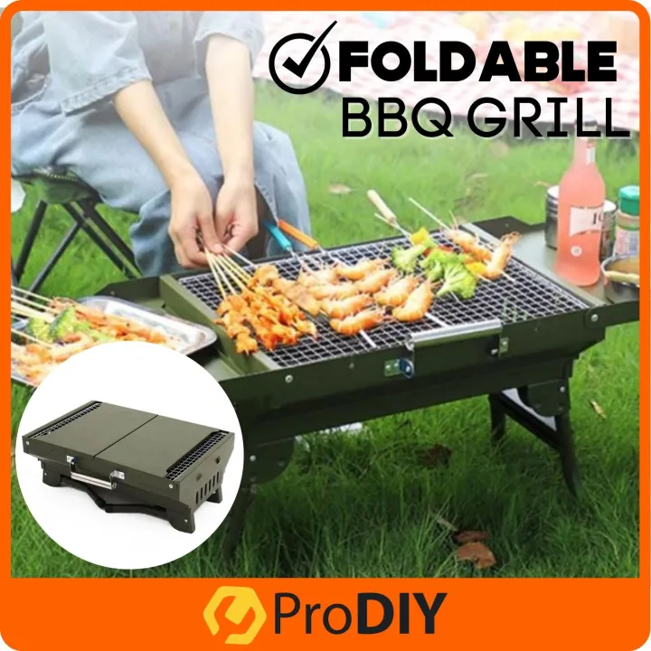 STAINLESS STEEL FOLDABLE BBQ STAND Portable Foldable Outdoor BBQ Grill