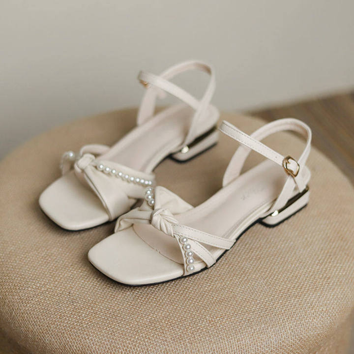kkj-mall-ladies-shoes-2022-summer-new-french-small-heel-sandals-women-korean-fashion-flat-shoes-roman-low-heel-womens-shoes
