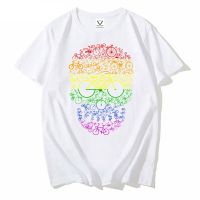 Cycling Bicycle Skull Lgbt Rainbow Flag Gay Pride Dirt Bike Skull T Shirt Cyclist Bike Men Tshirt Gildan