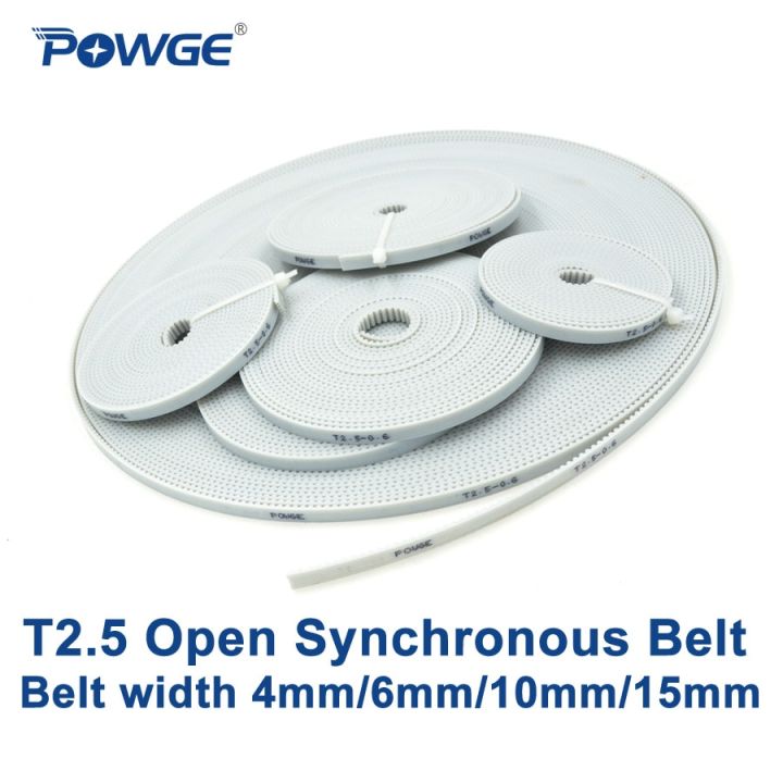 powge-t2-5สี่เหลี่ยมคางหมูเปิดสายพานซิงโครนัสกว้าง4mm-6mm-10mm-15mm-ยูรีเทนเหล็ก-pu-t2-5เปิดล้อสายพานเครื่องพิมพ์3d