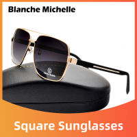 High Quality Square Sunglasses Men Polarized UV400 Sun Glasses Mens Driving Gold Frame Retro Sunglass oculos 2021 With Box