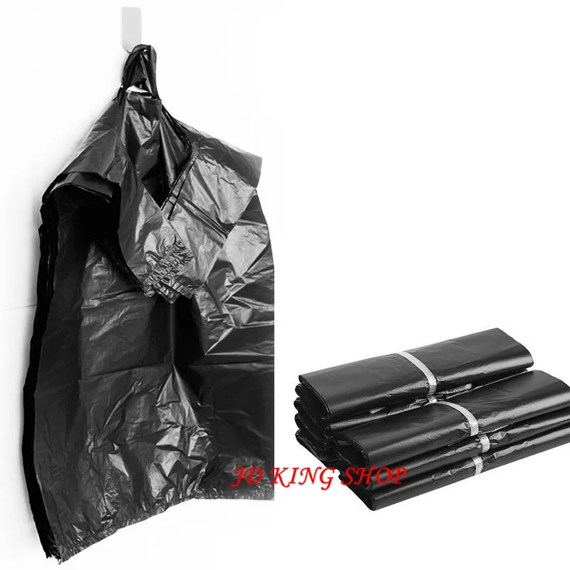 50pcs/pack Household Thickened Black Garbage Bag, Disposable Vest Style  Portable Plastic Bag