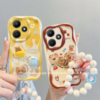 Phone Case เคส Tecno Spark 10C Spark10 Pro Spark 10 4G ตุ๊กตา3D สีน่ารักลายการ์ตูนมาการองน่ารักพร้อมสร้อยข้อมือดอกไม้กรอบซิลิโคนนิ่ม2023