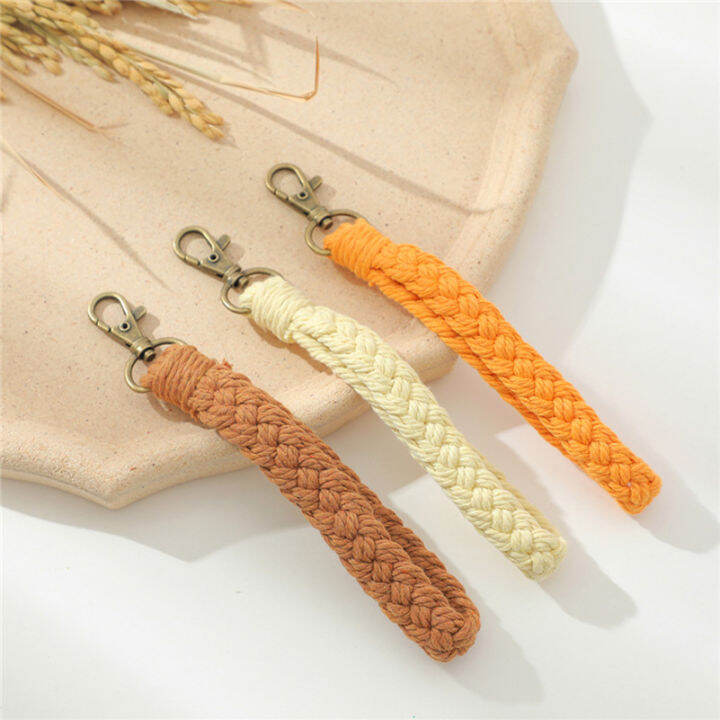 trendy-keychain-designs-unique-key-holders-woven-pendant-bracelets-braided-key-rings-cotton-cord-keychains