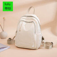 Lulu New High Capacity Backpack Schoolbag Womens Korean Fashion Travel Bag Oxford Canvas Computer Backpack