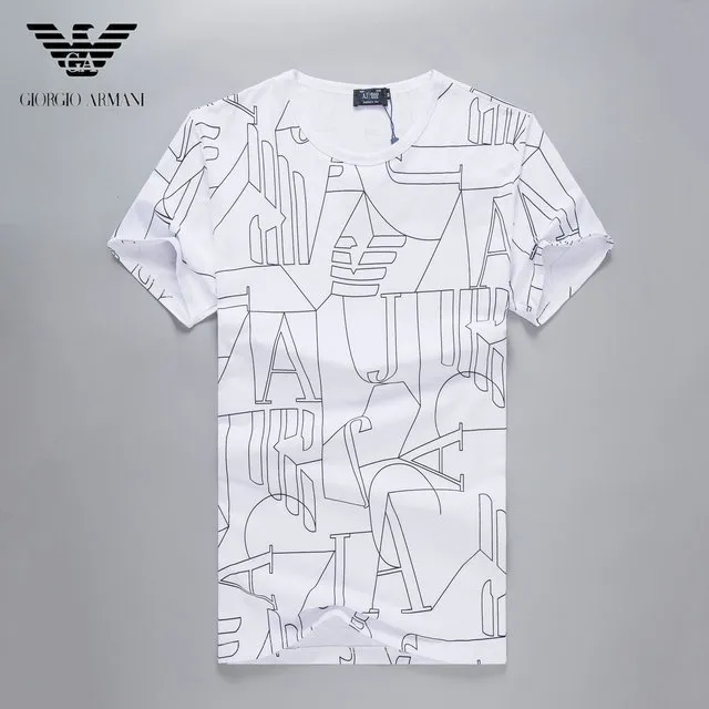 Ready Stock] 100% Original Armani Geometric Print T-Shirts Casual Simple  Basic T-shirts 2022 Summer New Short Sleeve Tops Male | Lazada PH