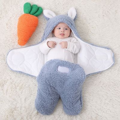 0-9M Newborn Baby Sleepwear Sleeping Bags Thick Warm Nonesleeve Cute Rabbit Carton Robes Clothes For Little Boys Girls