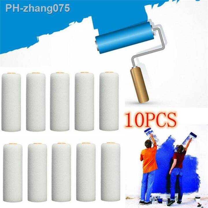 10pcs-100mm-paint-roller-brush-durable-foam-paint-roller-sleeve-cover-art-sets-for-painting-decorating-home-repair-paint-tool