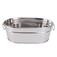 【CW】 Tub Metal Galvanized Beverage Drink Oval Buckets Seafood Serving Storage Cold